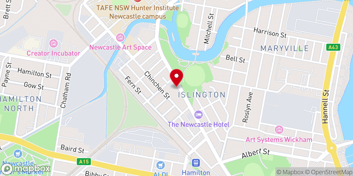 Map showing location of Islington Baptist Church