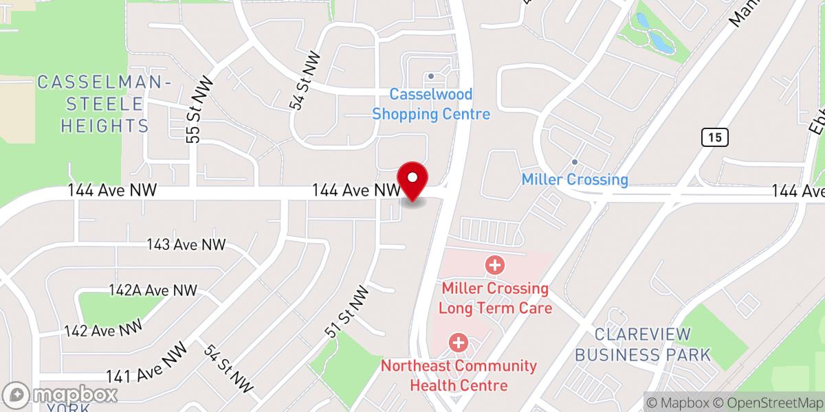 Map showing location of Edmonton North Seventh-day Adventist Church