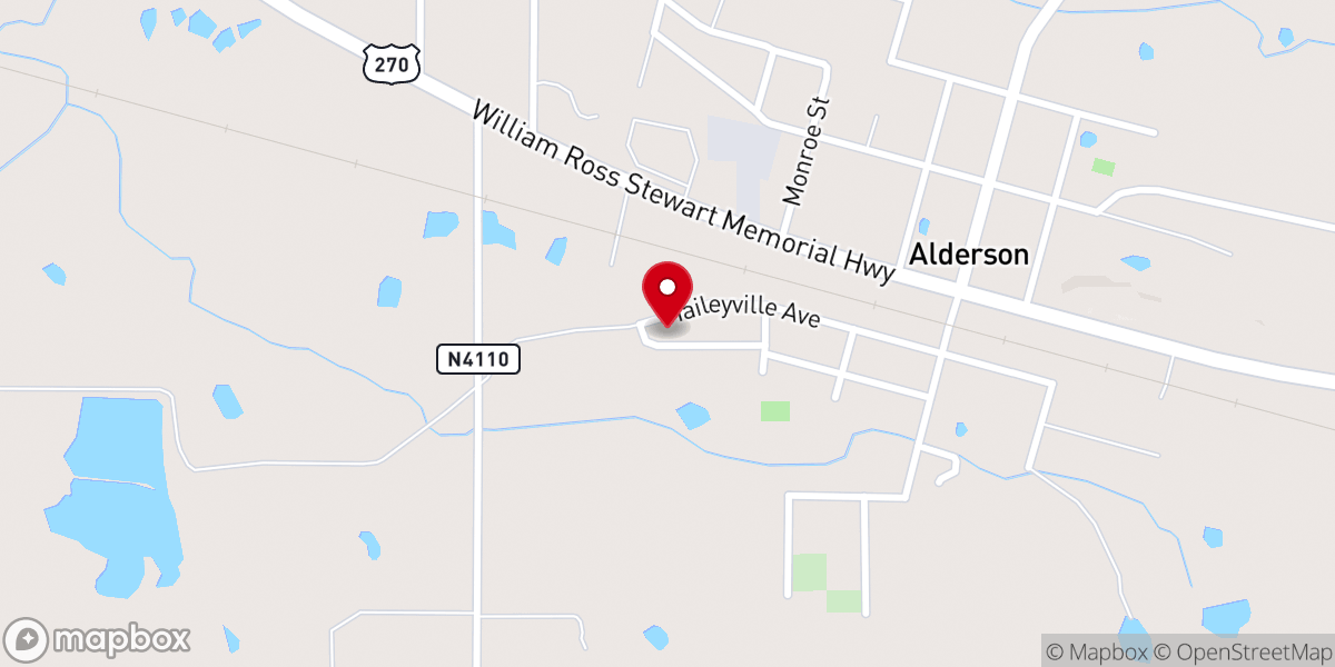 Map showing location of Church Of Christ Alderson