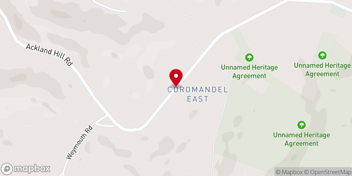 Map showing location of Coromandel Baptist Church