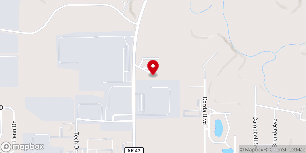 Map showing location of New Life Apostolic Church of Crawfordsville, Inc