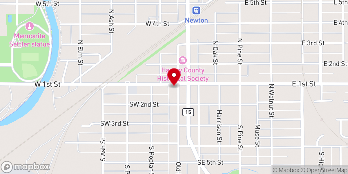 Map showing location of Salem United Methodist Church