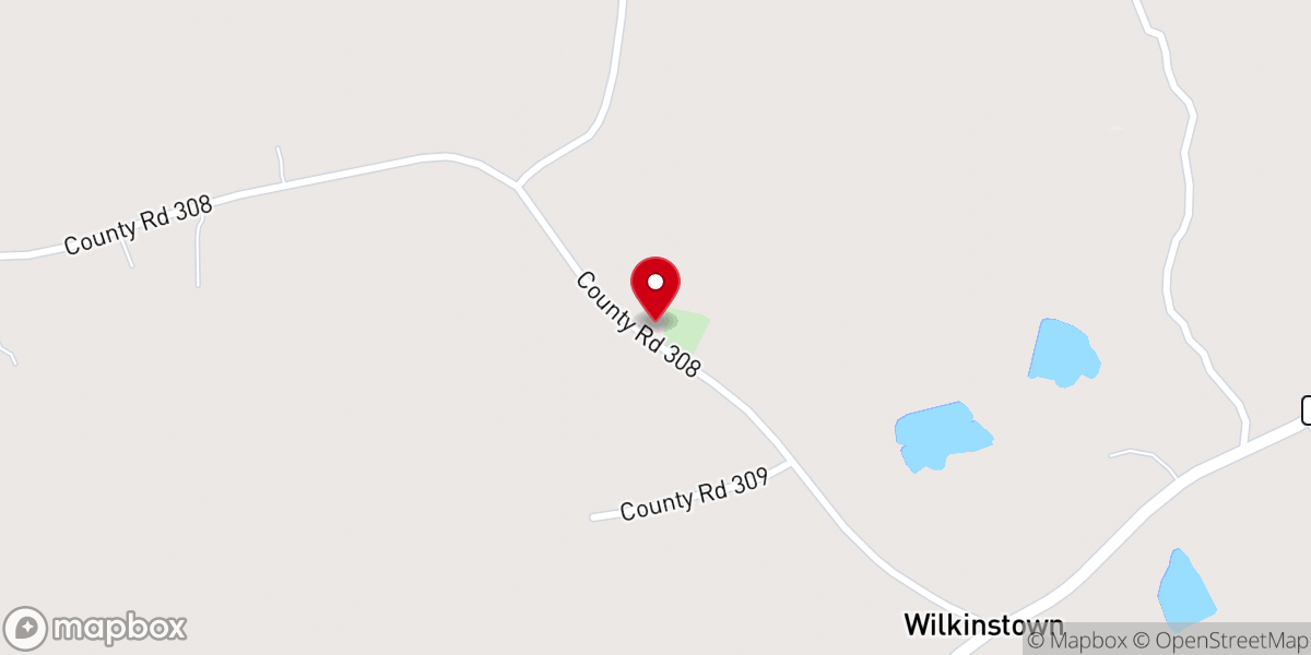 Map showing location of Mount Hebron Baptist Church