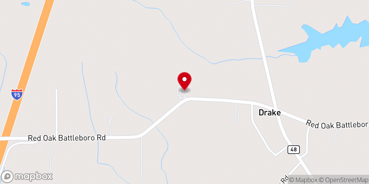 Map showing location of New Hope Baptist Church