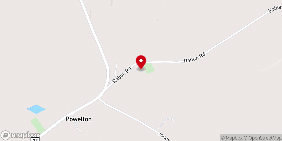 Map showing location of New Hope Powelton Baptist Church