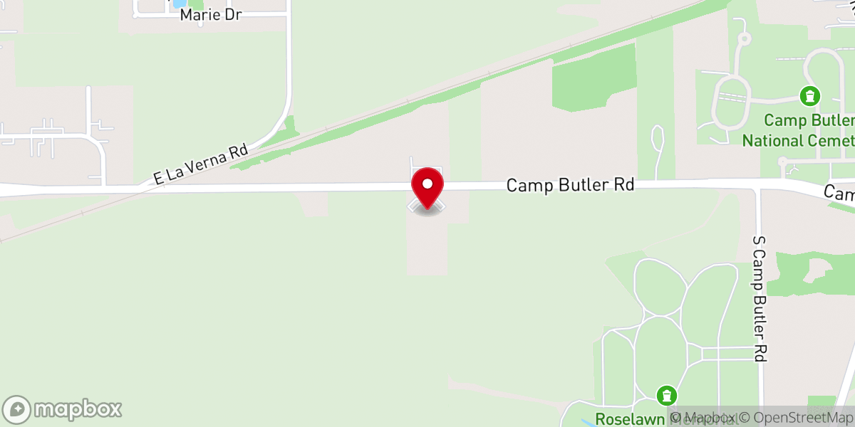 Map showing location of Lincoln Land Baptist Church