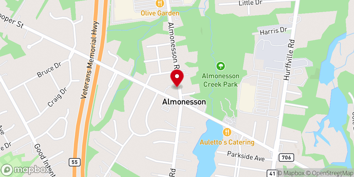 Map showing location of Almonesson United Methodist
