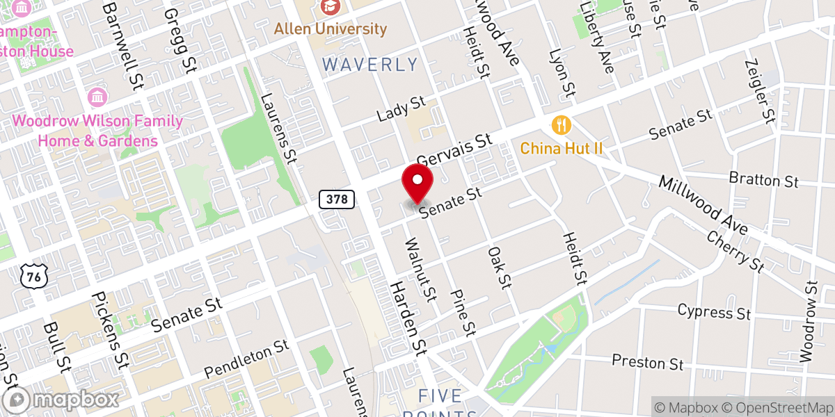 Map showing location of Chappelle Memorial AME Church