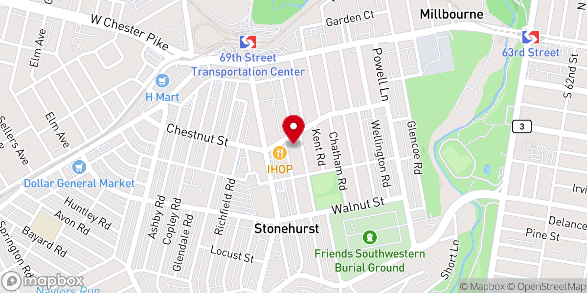 Map showing location of Crossroads Community Church