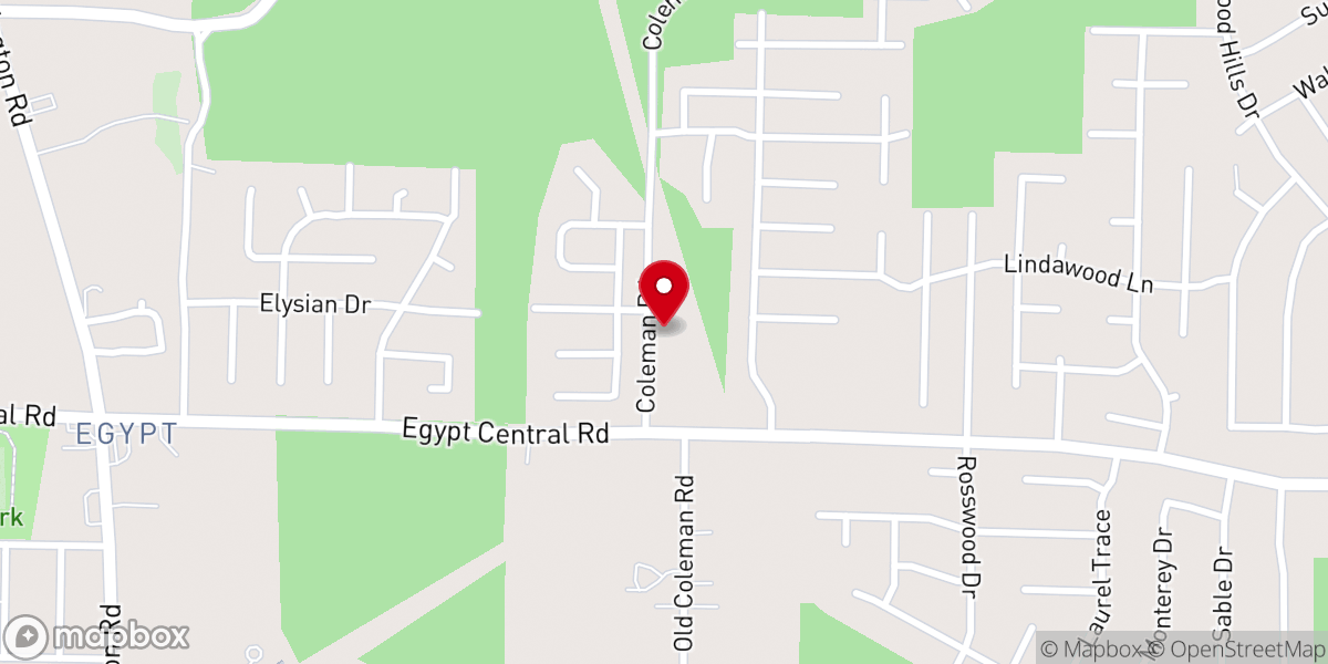 Map showing location of Cana Chapel