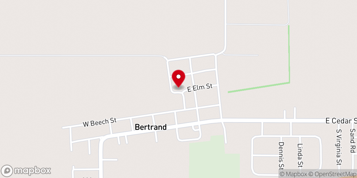 Map showing location of Bertrand Church of God of Prophecy