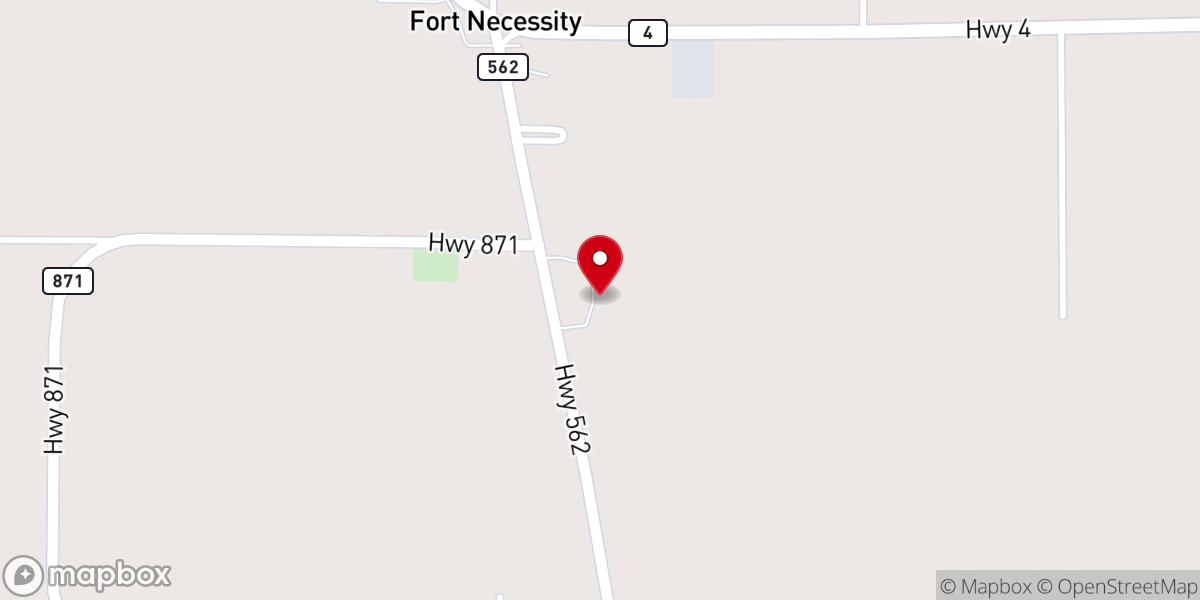 Map showing location of Fort Necessity High School
