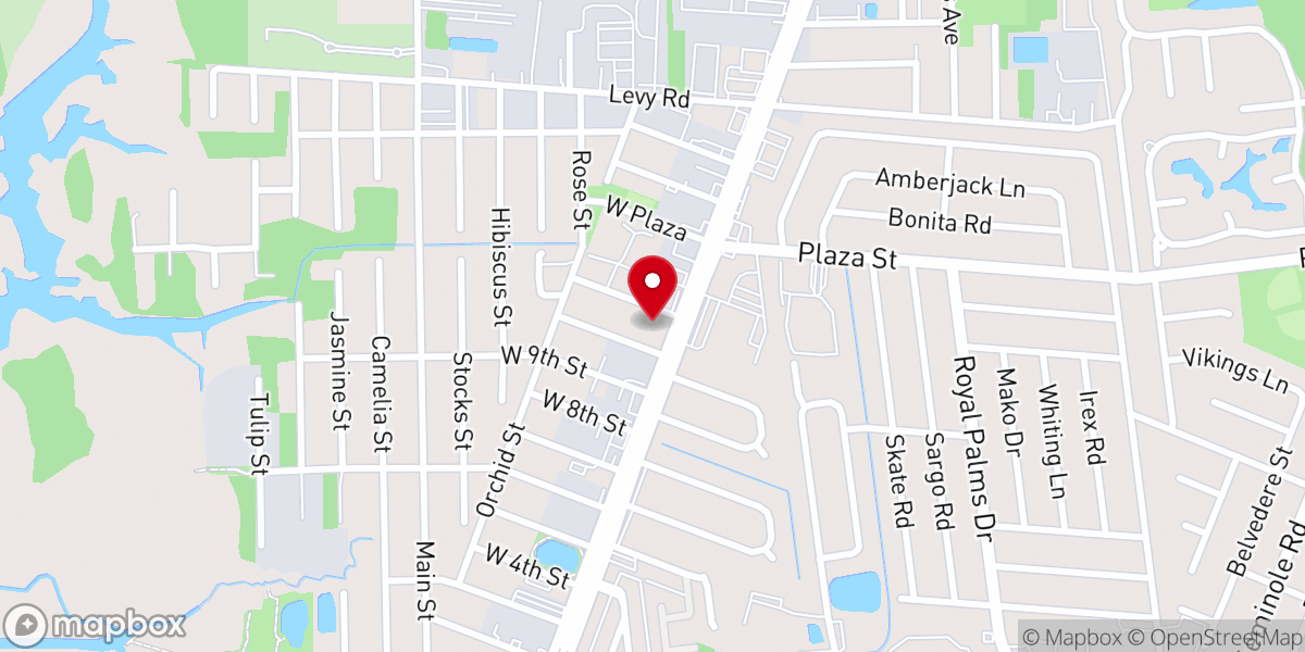 Map showing location of First Baptist Church-Atlantic Bch
