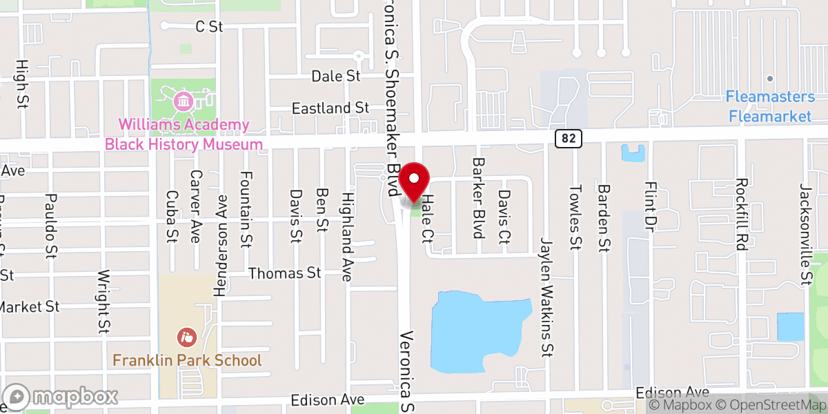 Map showing location of Bethany Lutheran Church