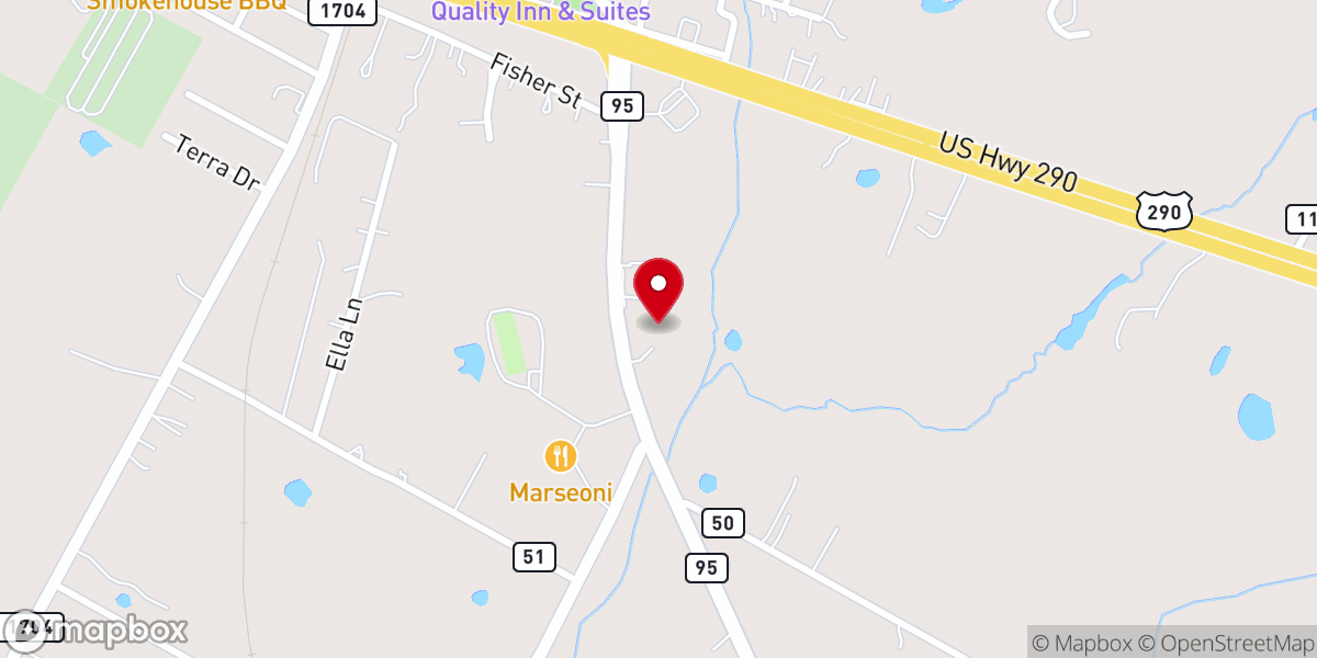 Map showing location of Living Faith Worship Center