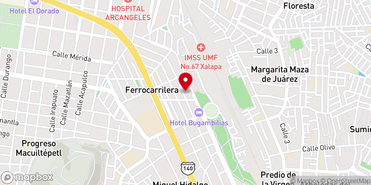 Map showing location of Sexta Iglesia del Nazareno