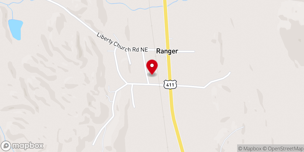 Map showing location of Ranger Community Park