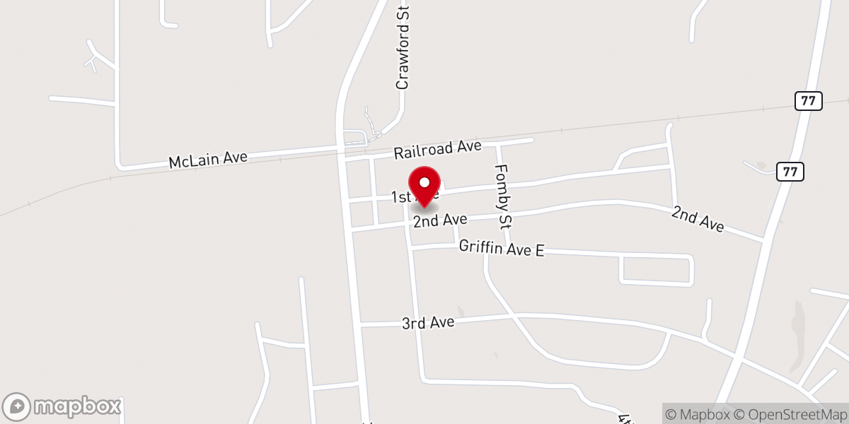 Map showing location of Lincoln Baptist Church