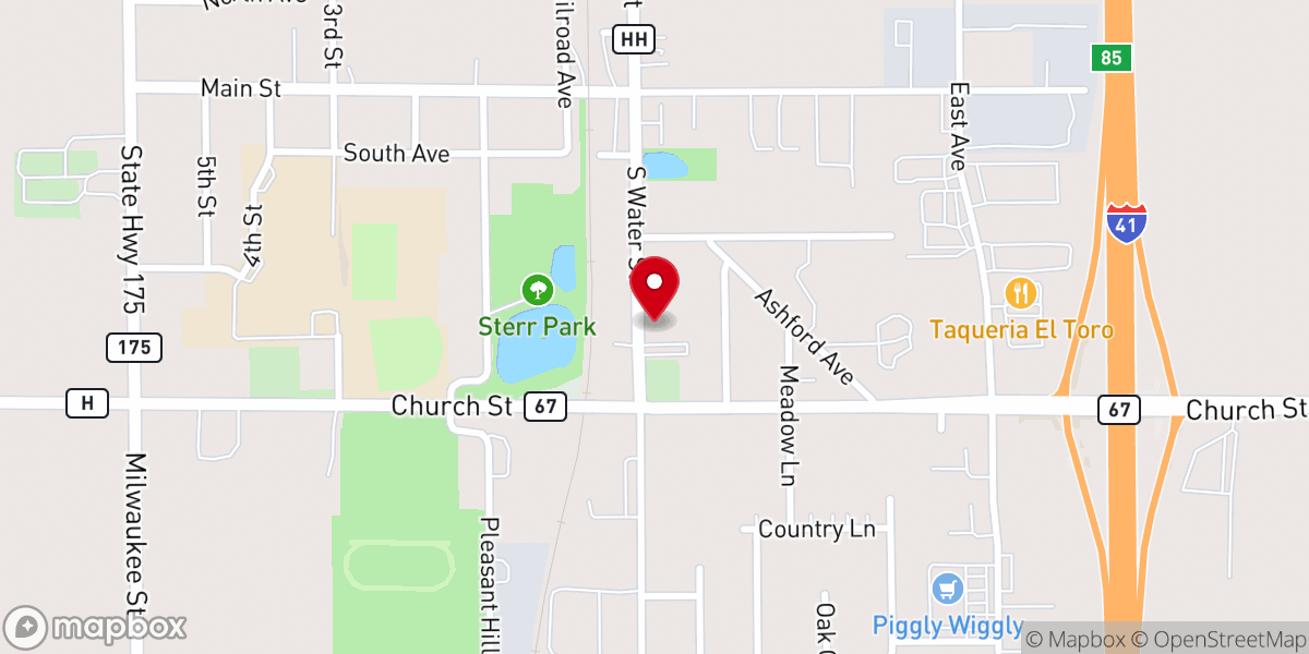 Map showing location of St. John's Lutheran Church and School