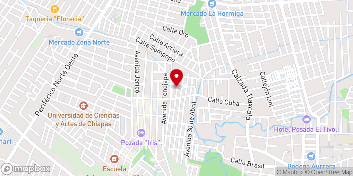 Map showing location of Iglesia Bautista Berea