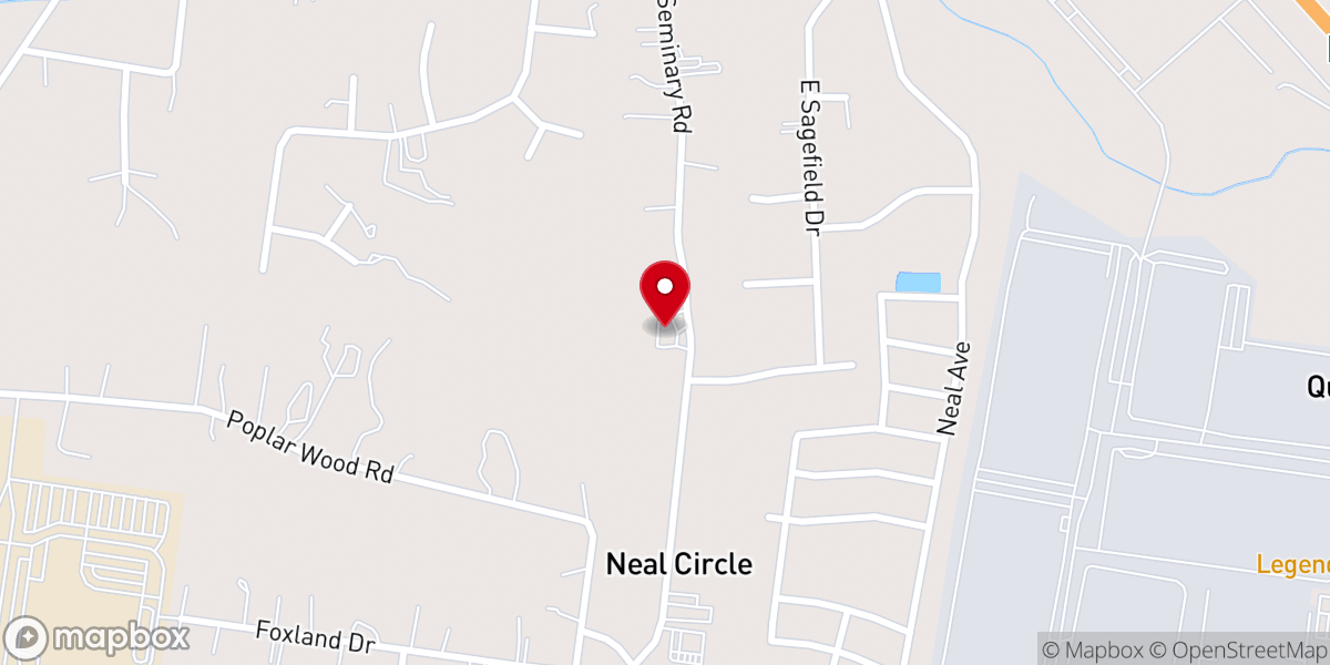 Map showing location of Rutherford County Baptist Church & School