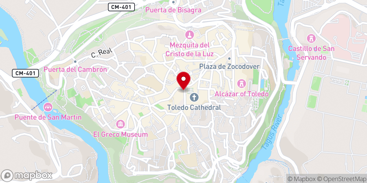 Map showing location of Arzobispado de Toledo