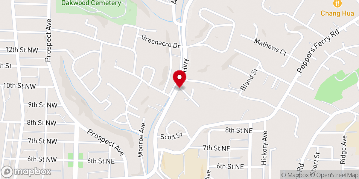 Map showing location of Full Gospel Lighthouse Holiness Church