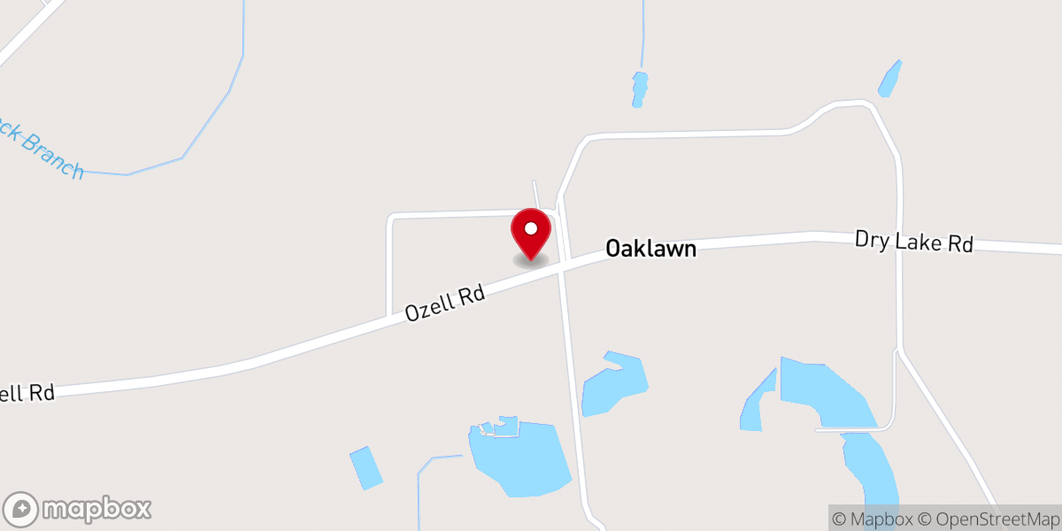 Map showing location of Ozell Church