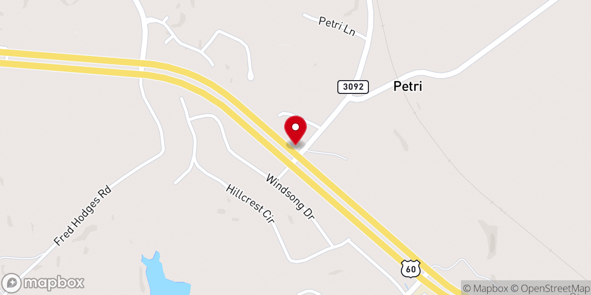 Map showing location of Central Baptist Church