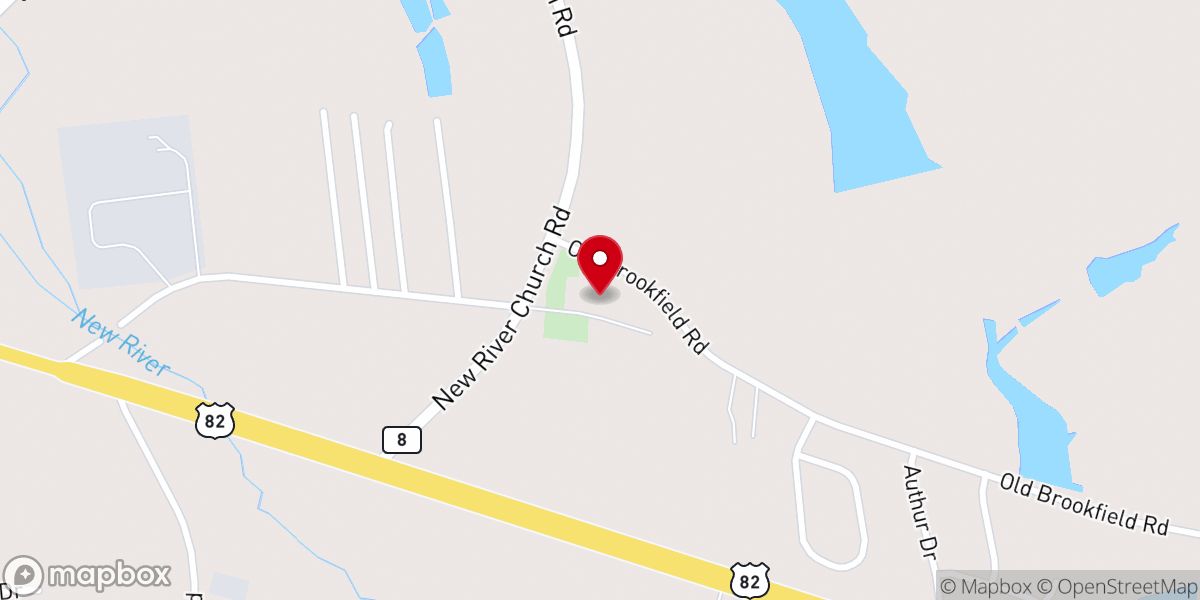 Map showing location of New River Baptist Church