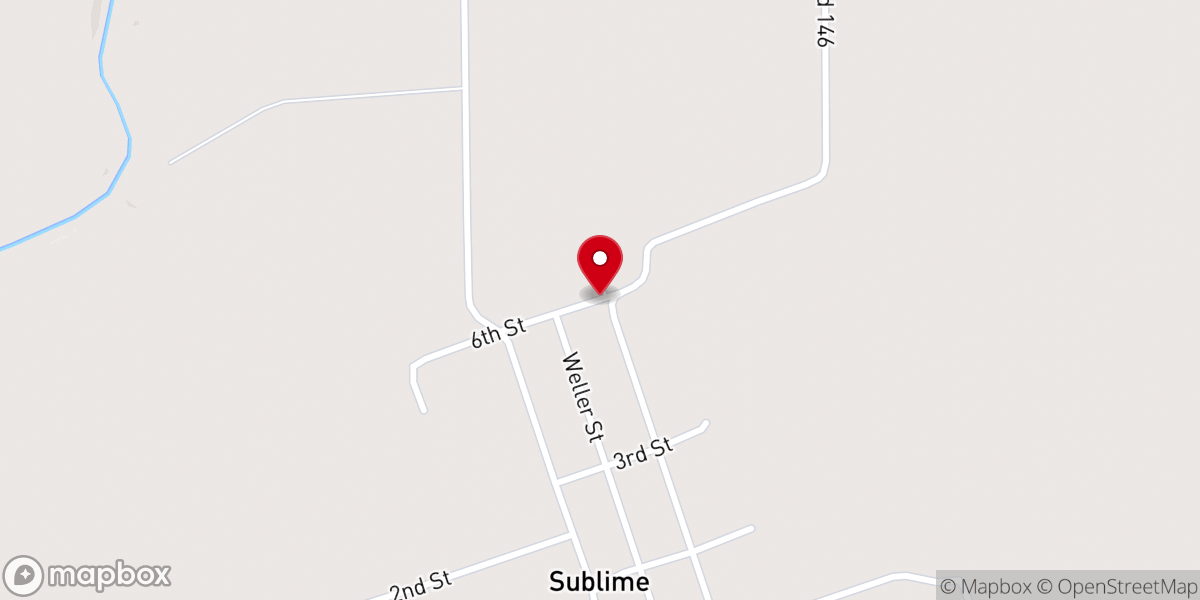 Map showing location of Sublime Baptist Parsonage