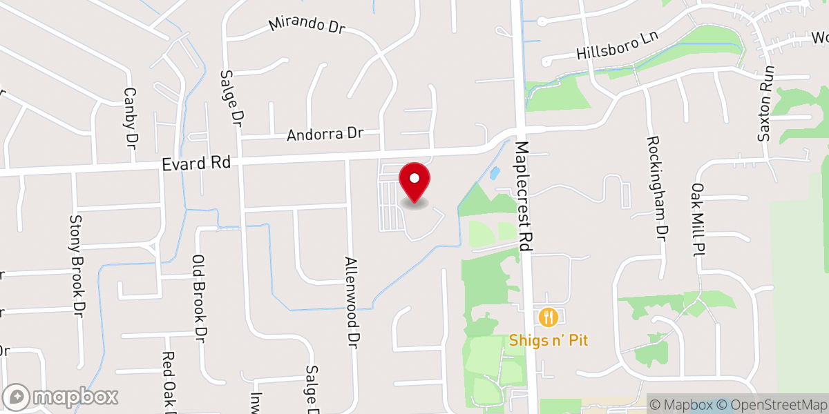 Map showing location of Brookside Church