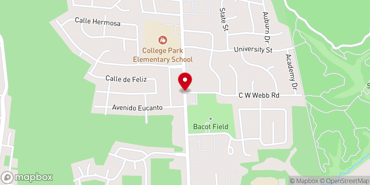 Map showing location of Bacot Park Community Center