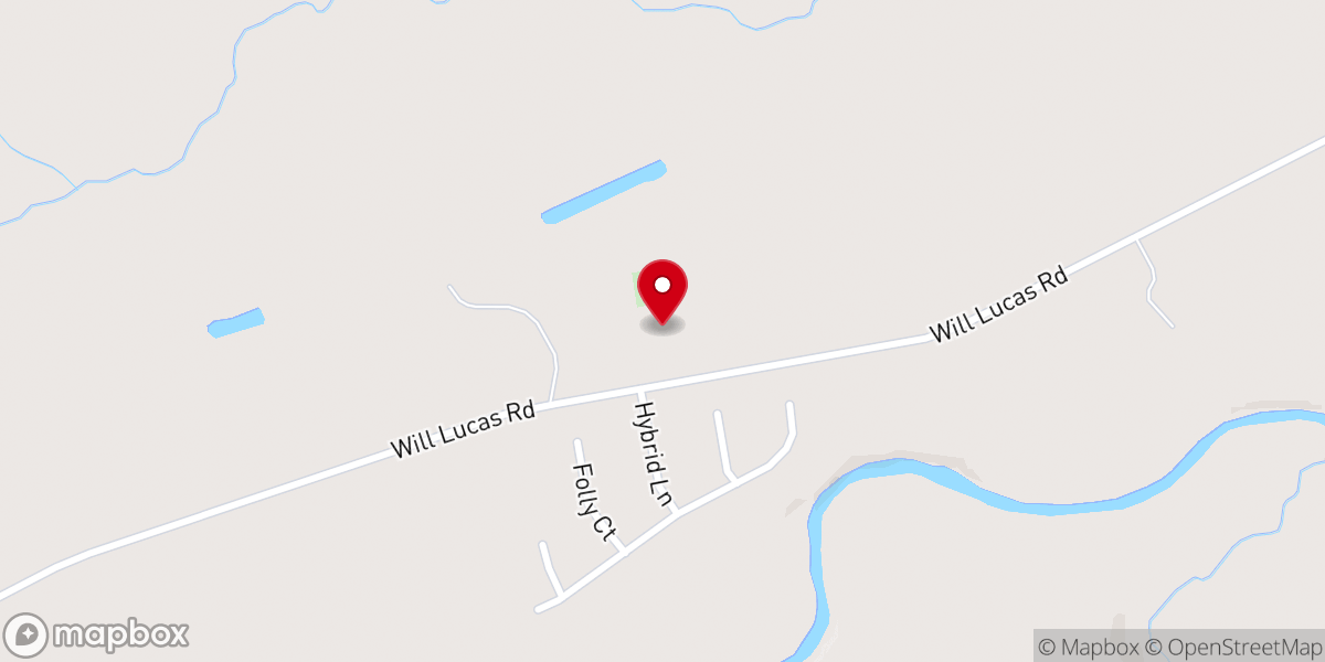 Map showing location of Anderson Creek Christian Center