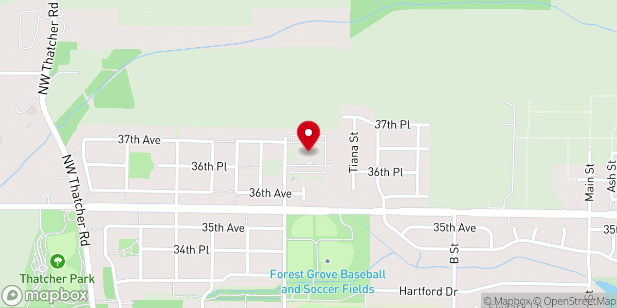Map showing location of Forest Grove Stake LDS