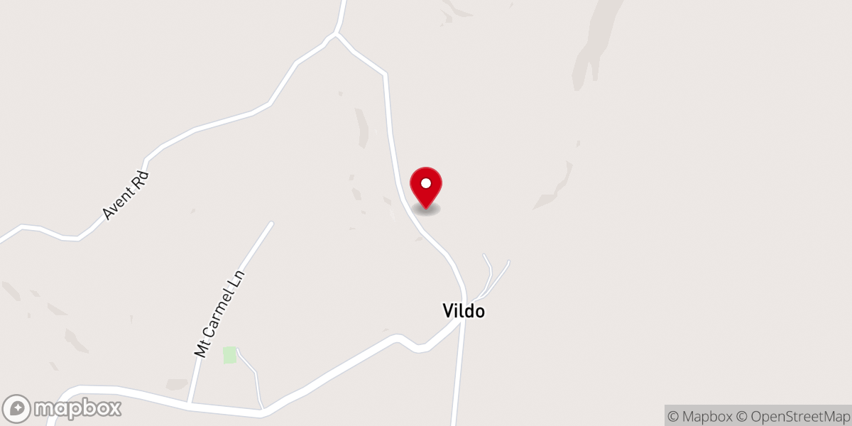 Map showing location of Vildo Pentecostal Church