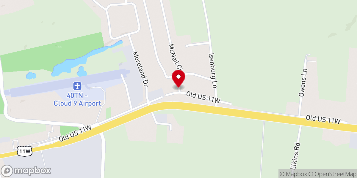 Map showing location of Open Arms Mission Church