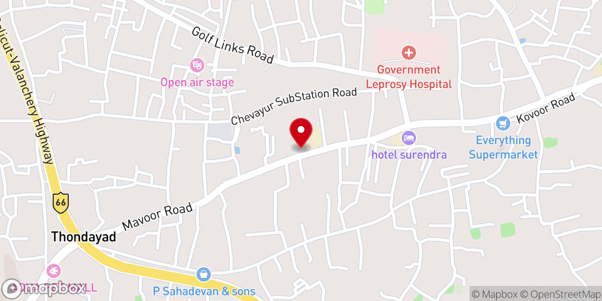 Map showing location of Nithya Sahaya Matha Syro-Malabar Church, Chevayoor