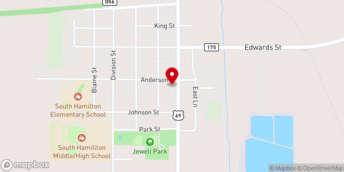 Map showing location of Bethesda Lutheran Church