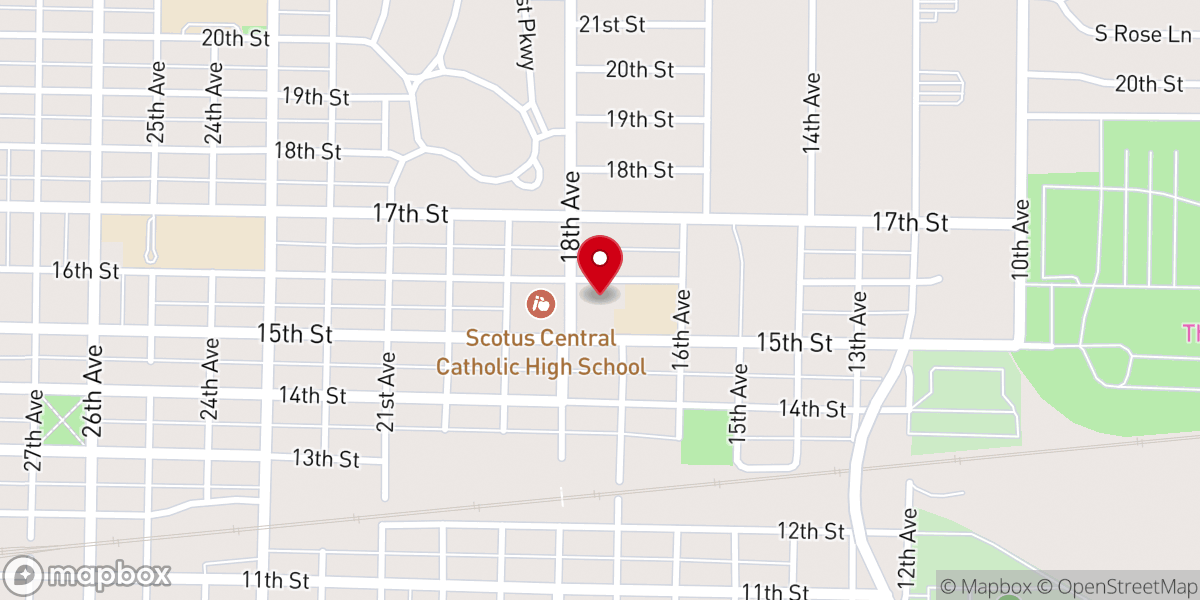 Map showing location of St. Bonaventure Catholic Church