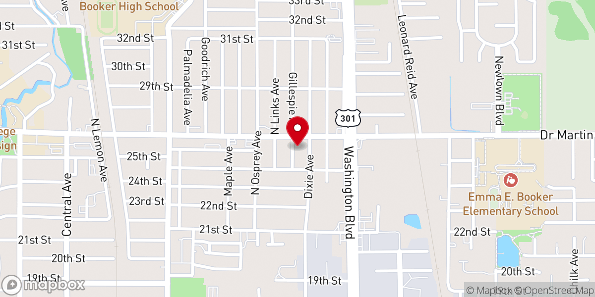Map showing location of New Bethel Baptist Church