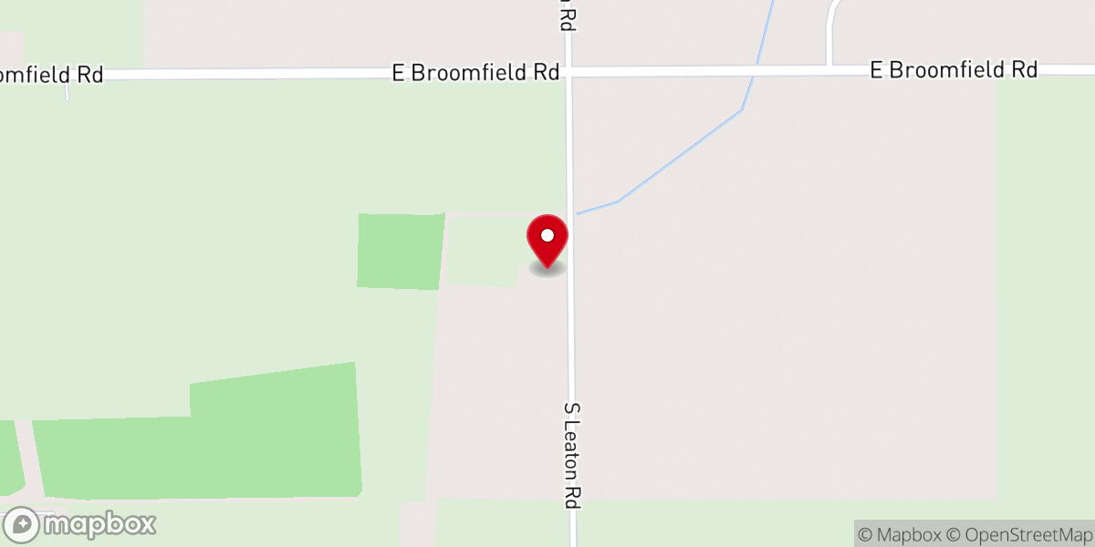 Map showing location of Chippewa United Church