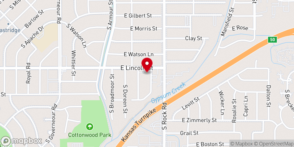 Map showing location of Lincoln Baptist Church