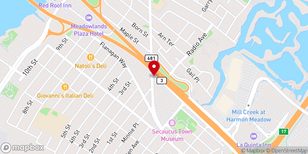 Map showing location of New Testament Christian Church of New Jersey