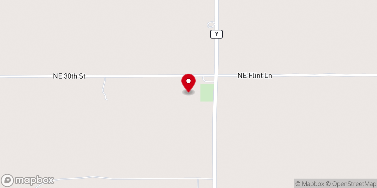 Map showing location of Grundy Center Church