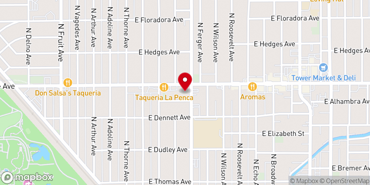 Map showing location of Palm Avenue Church of Christ