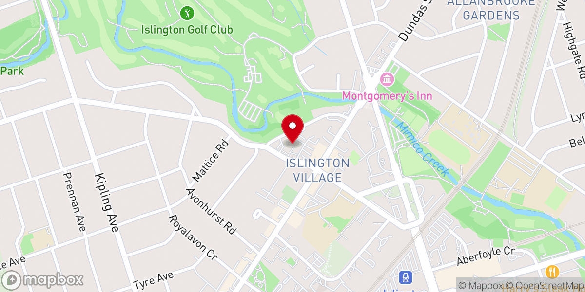 Map showing location of Islington United Church