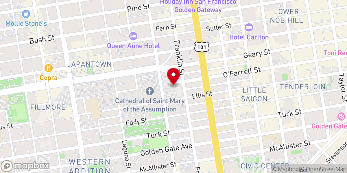 Map showing location of St. Mark's Lutheran Church