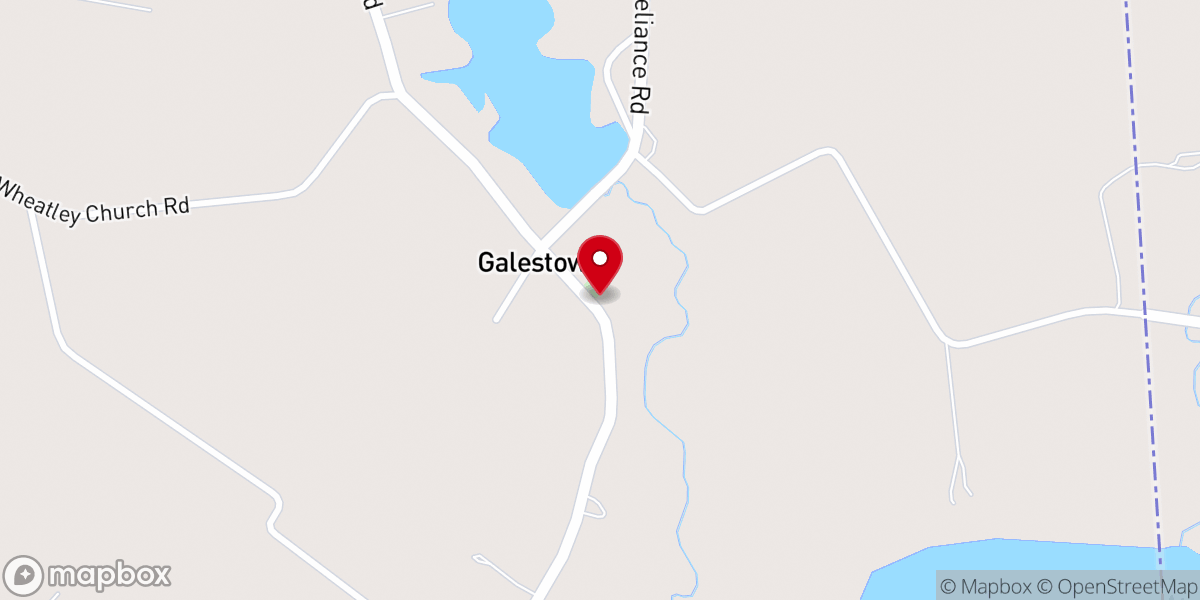 Map showing location of Galestown United Methodist Church