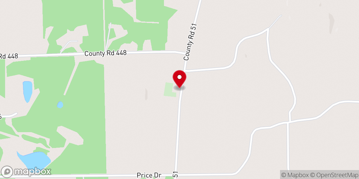 Map showing location of Pinedale Assembly of God Church
